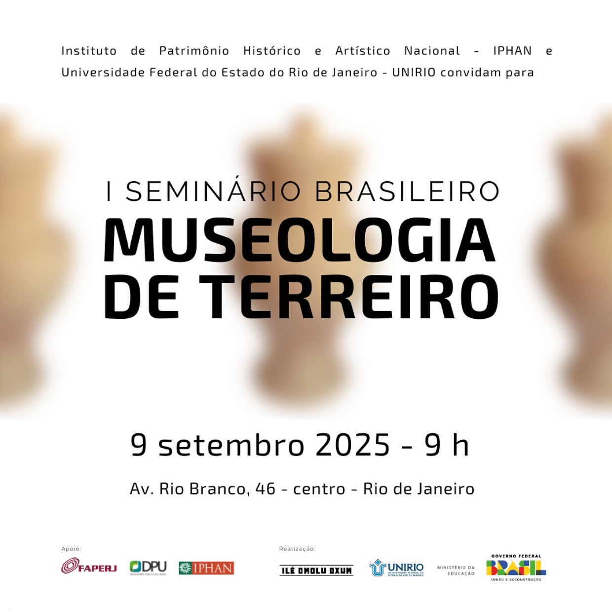 I Seminário Brasileiro de Museologia de Terreiro reunirá especialistas e lideranças religiosas no Rio de Janeiro